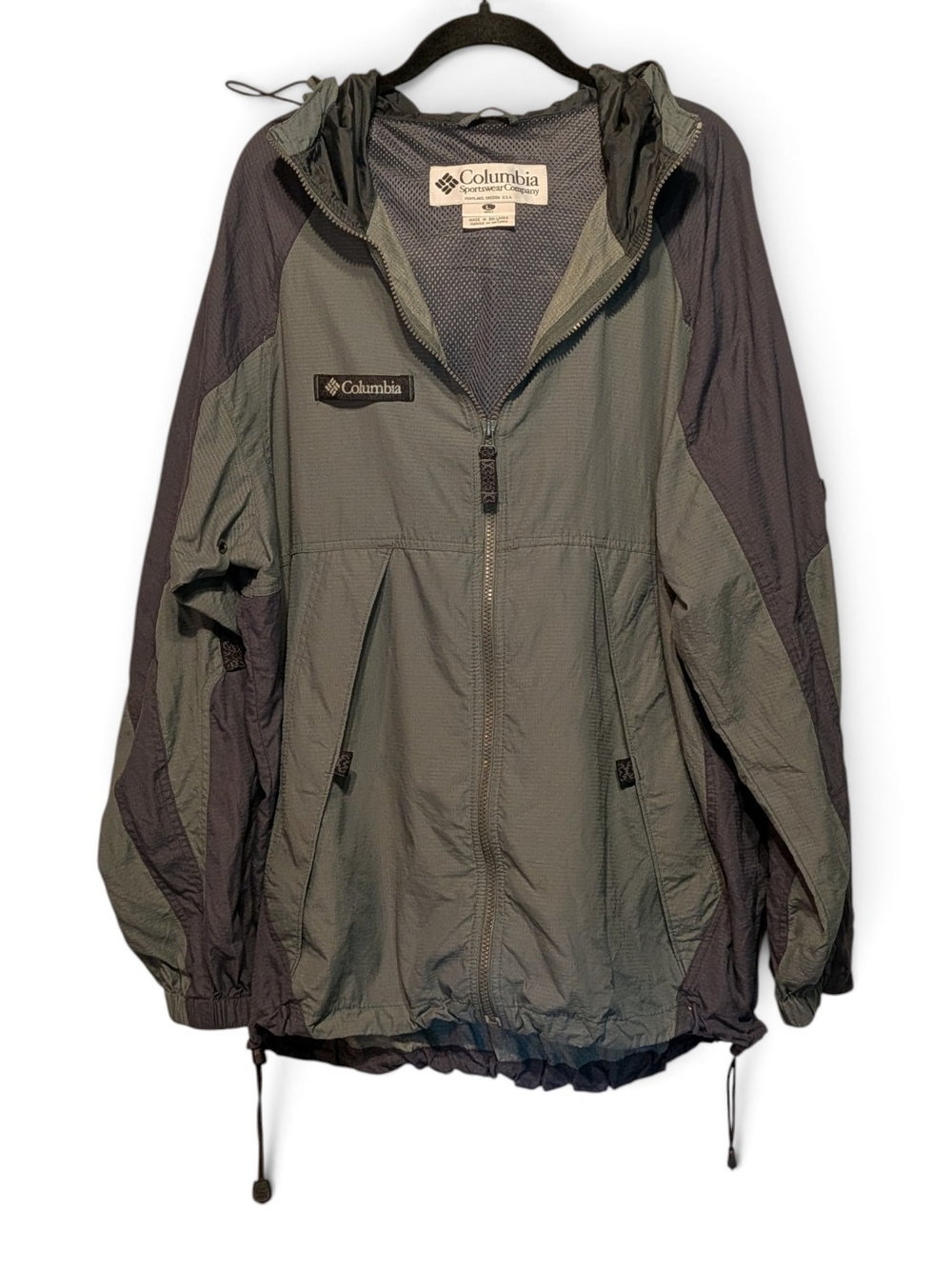 Men's Columbia  Hooded Windbreaker Jacket - Olive/Charcoal